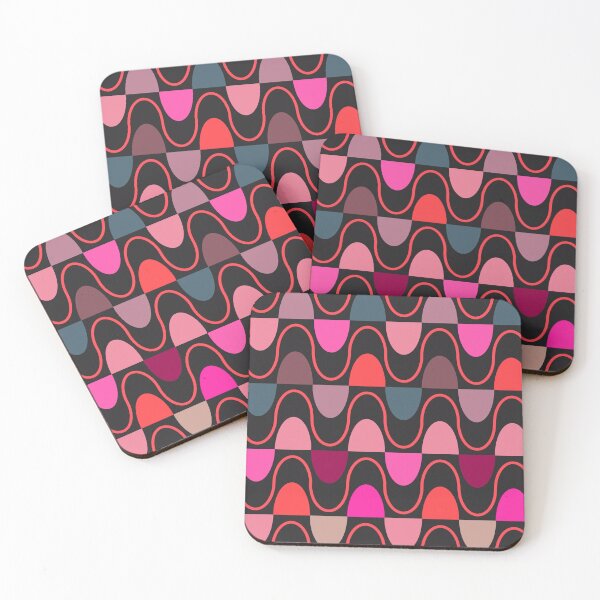 Item preview, Groovy Mod Waveforms – Retro Minimalist Geometric Wave Pattern | Red designed and sold by Frohyou.