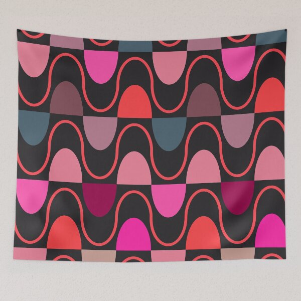 Item preview, Groovy Mod Waveforms – Retro Minimalist Geometric Wave Pattern | Red designed and sold by Frohyou.