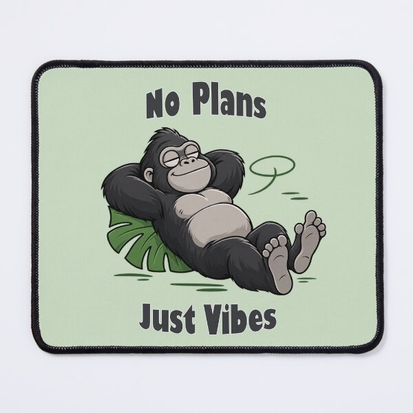 Item preview, No Plans Just Vibes Cute Gorilla On Leaf designed and sold by littlepiptales.