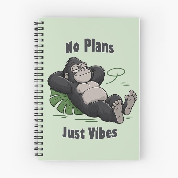 Item preview, No Plans Just Vibes Cute Gorilla On Leaf designed and sold by littlepiptales.