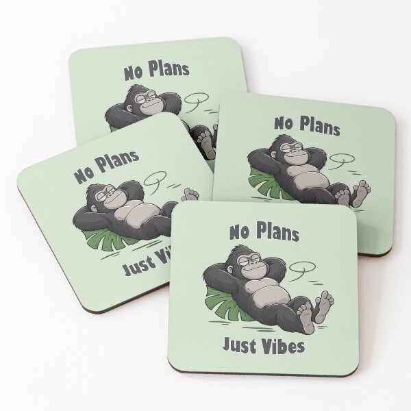 Item preview, No Plans Just Vibes Cute Gorilla On Leaf designed and sold by littlepiptales.