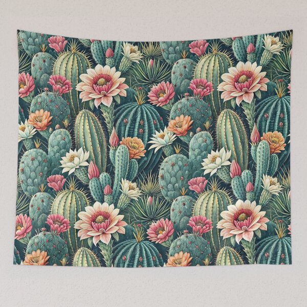 Item preview, Boho Desert Cactus Bloom Pattern designed and sold by Storybook Botanica.