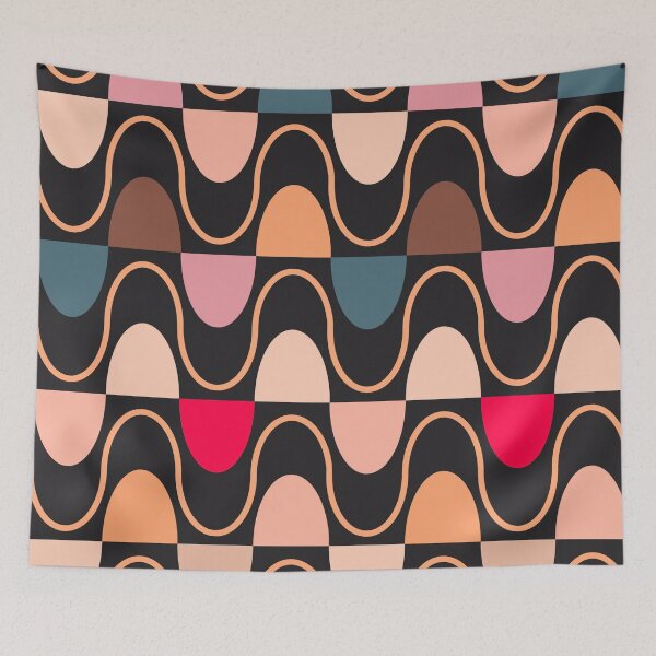 Item preview, Groovy Mod Waveforms – Retro Minimalist Geometric Wave Pattern | Orange designed and sold by Frohyou.