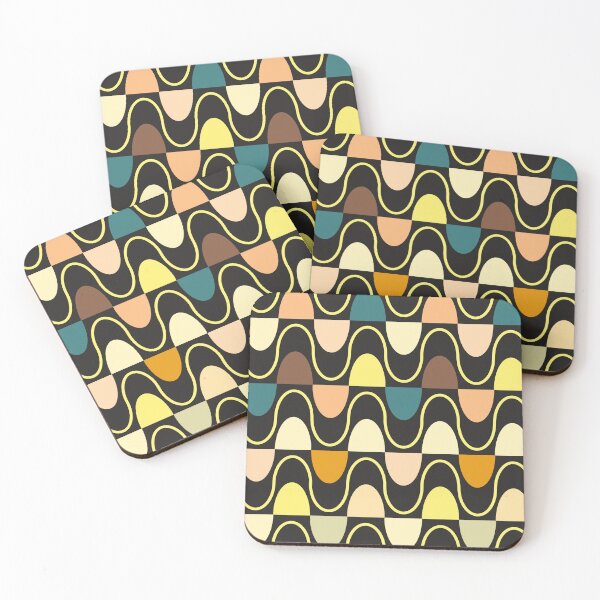Item preview, Groovy Mod Waveforms – Retro Minimalist Geometric Wave Pattern | Yellow designed and sold by Frohyou.