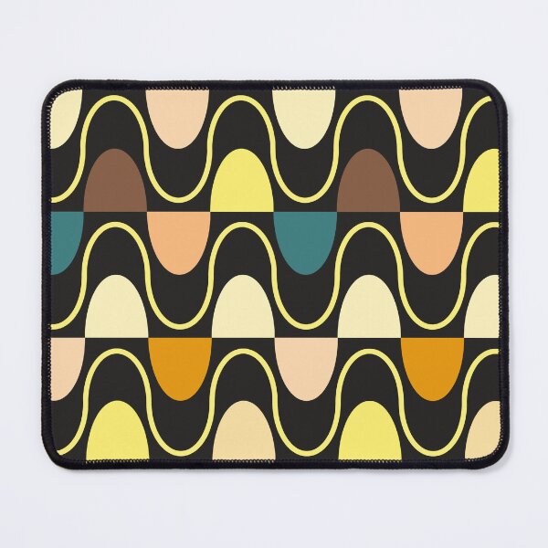 Item preview, Groovy Mod Waveforms – Retro Minimalist Geometric Wave Pattern | Yellow designed and sold by Frohyou.