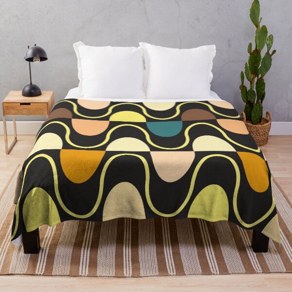 Item preview, Groovy Mod Waveforms – Retro Minimalist Geometric Wave Pattern | Yellow designed and sold by Frohyou.