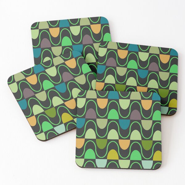 Item preview, Groovy Mod Waveforms – Retro Minimalist Geometric Wave Pattern | Green designed and sold by Frohyou.