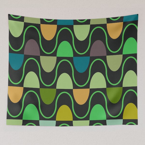 Item preview, Groovy Mod Waveforms – Retro Minimalist Geometric Wave Pattern | Green designed and sold by Frohyou.