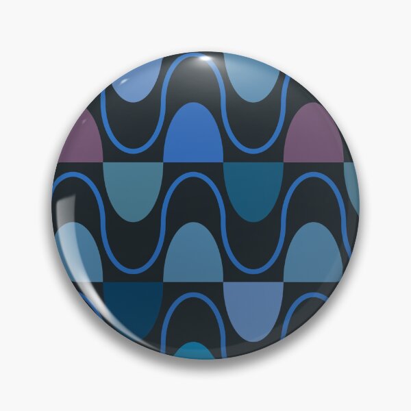 Item preview, Groovy Mod Waveforms – Retro Minimalist Geometric Wave Pattern | Blue designed and sold by Frohyou.