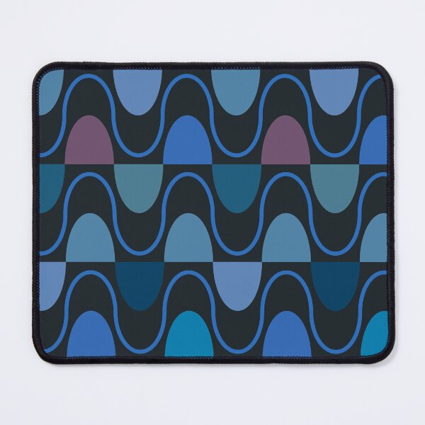 Item preview, Groovy Mod Waveforms – Retro Minimalist Geometric Wave Pattern | Blue designed and sold by Frohyou.