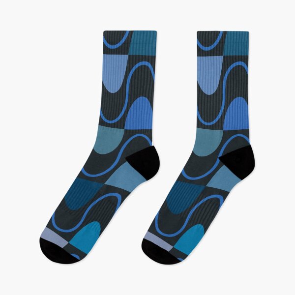 Item preview, Groovy Mod Waveforms – Retro Minimalist Geometric Wave Pattern | Blue designed and sold by Frohyou.