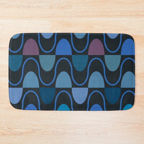 Item preview, Groovy Mod Waveforms – Retro Minimalist Geometric Wave Pattern | Blue designed and sold by Frohyou.