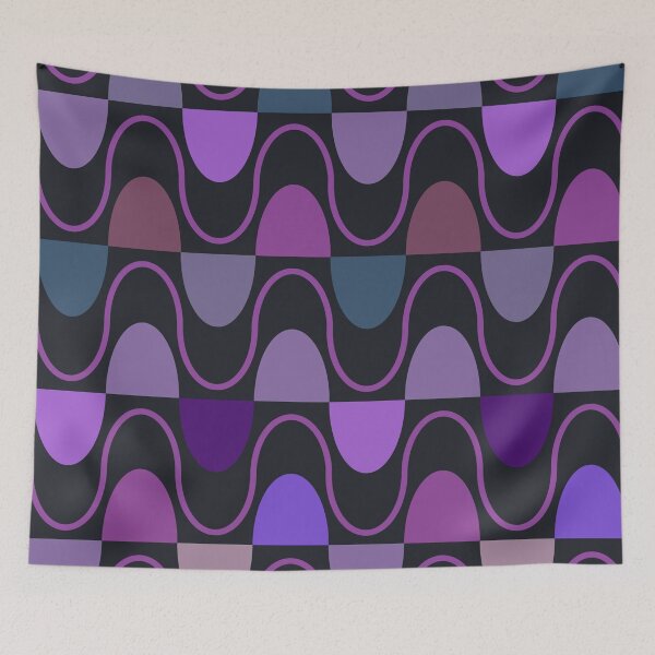 Item preview, Groovy Mod Waveforms – Retro Minimalist Geometric Wave Pattern | Purple designed and sold by Frohyou.