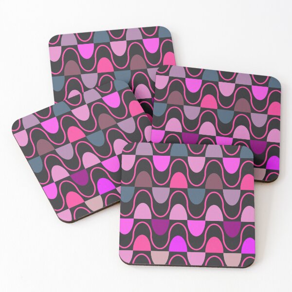 Item preview, Groovy Mod Waveforms – Retro Minimalist Geometric Wave Pattern | Pink designed and sold by Frohyou.