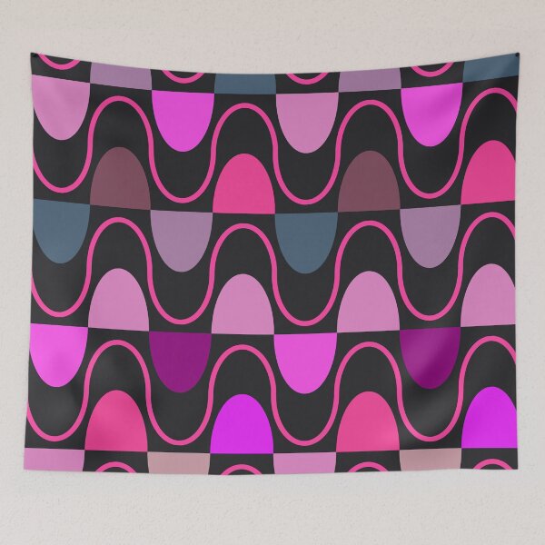 Item preview, Groovy Mod Waveforms – Retro Minimalist Geometric Wave Pattern | Pink designed and sold by Frohyou.
