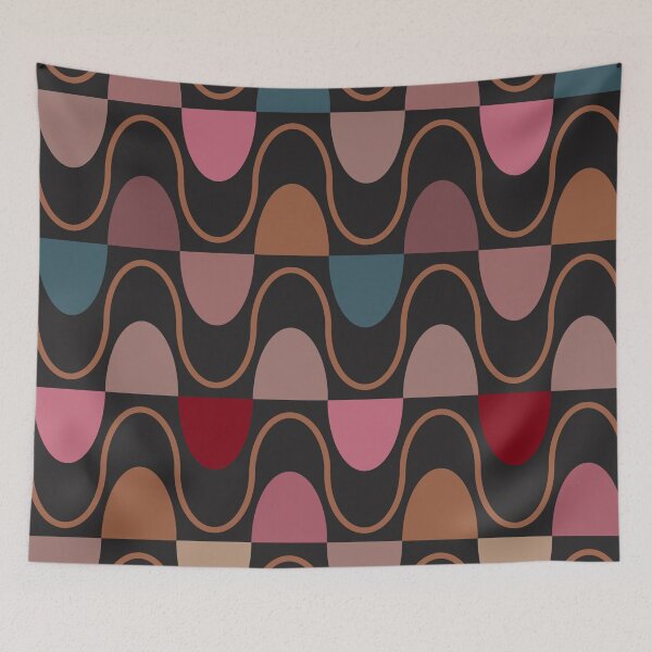 Item preview, Groovy Mod Waveforms – Retro Minimalist Geometric Wave Pattern | Brown designed and sold by Frohyou.
