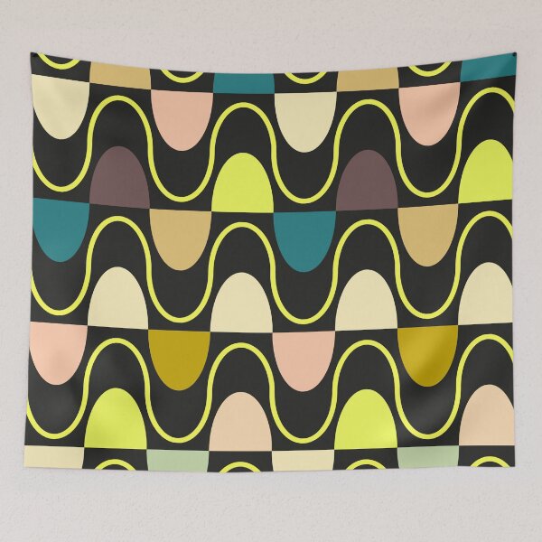 Item preview, Groovy Mod Waveforms – Retro Minimalist Geometric Wave Pattern | Chartreuse designed and sold by Frohyou.