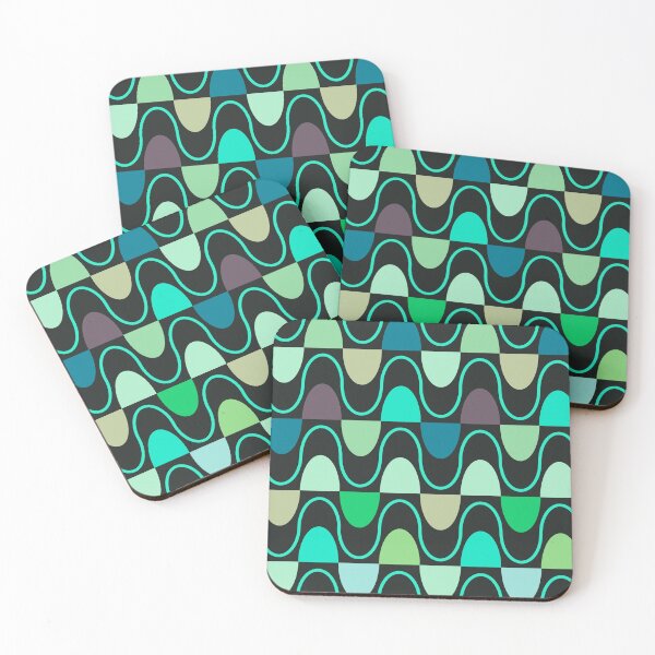 Item preview, Groovy Mod Waveforms – Retro Minimalist Geometric Wave Pattern | Teal designed and sold by Frohyou.