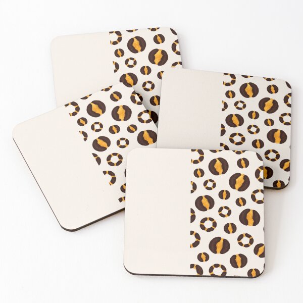 Item preview, Wild Leopard Circle Pattern – Brown & Golden Textile Art  designed and sold by annenambiro.