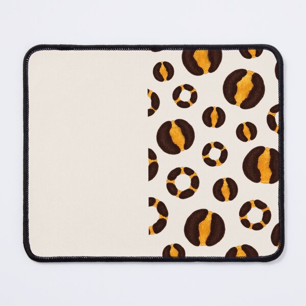 Item preview, Wild Leopard Circle Pattern – Brown & Golden Textile Art  designed and sold by annenambiro.