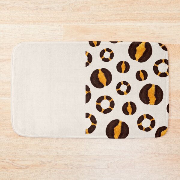 Item preview, Wild Leopard Circle Pattern – Brown & Golden Textile Art  designed and sold by annenambiro.