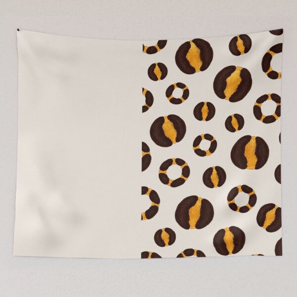Item preview, Wild Leopard Circle Pattern – Brown & Golden Textile Art  designed and sold by annenambiro.