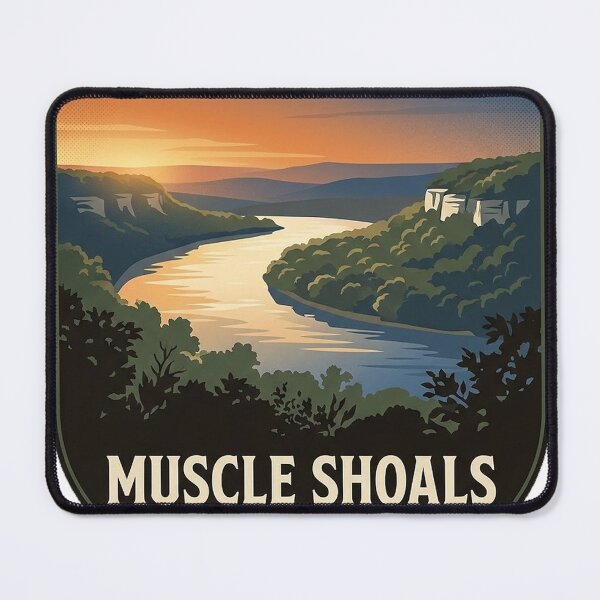 Item preview, Muscle Shoals River Valley Alabama Crest Sticker designed and sold by DetourDgn.