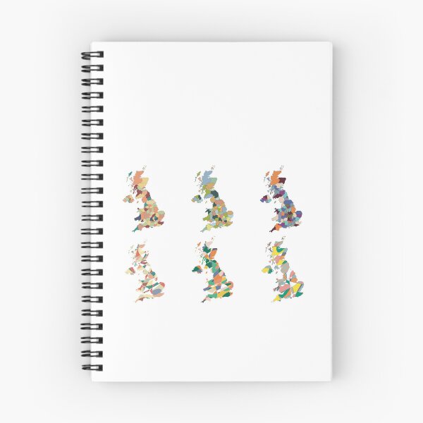 Item preview, UK Map Set of Six - Colourful Counties Line Art designed and sold by iampaulmorris.