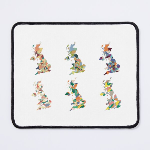 Item preview, UK Map Set of Six - Colourful Counties Line Art designed and sold by iampaulmorris.