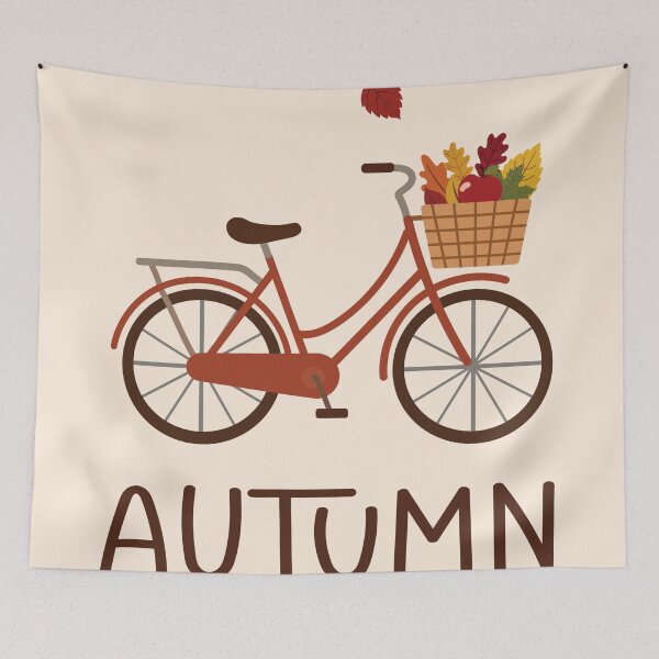 Item preview, Cozy Autumn Bicycle Leaves Basket designed and sold by BetweenForms.