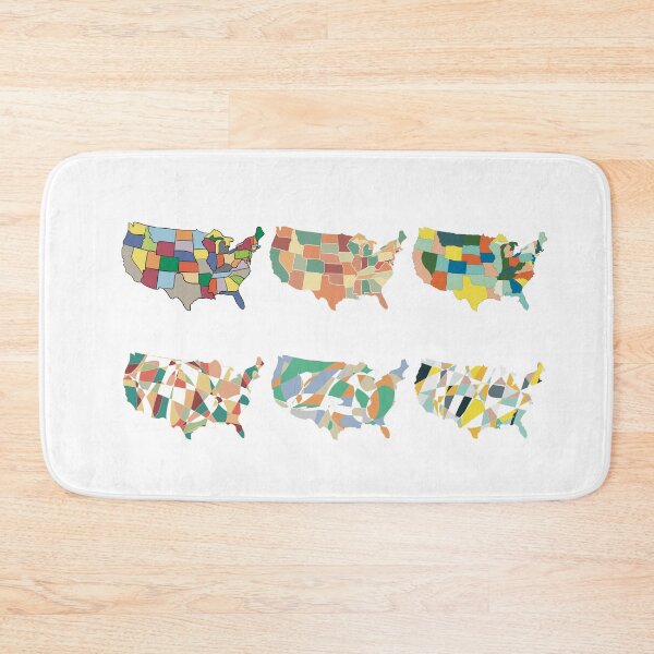Item preview, USA Map Set of Six - Colourful States Line Art designed and sold by iampaulmorris.