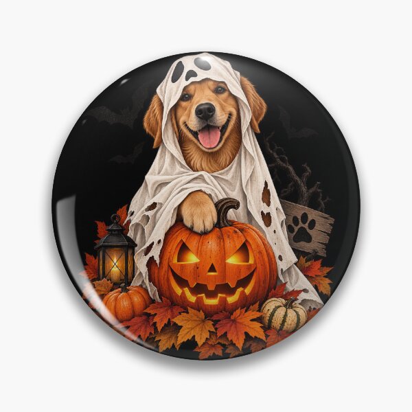 Item preview, Halloween Dog – Cute Ghost Dog & Pumpkin designed and sold by Nexavri Art.