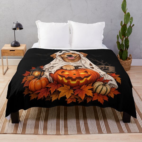 Item preview, Halloween Dog – Cute Ghost Dog & Pumpkin designed and sold by Nexavri Art.