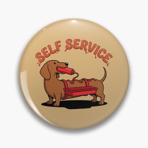 Item preview, Dachshund Squeezing Ketchup Hot Dog Self Service designed and sold by Rare By Hero.