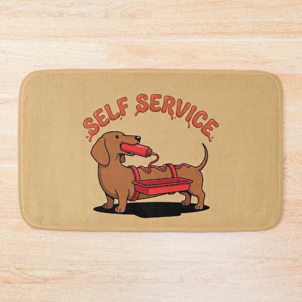 Item preview, Dachshund Squeezing Ketchup Hot Dog Self Service designed and sold by Rare By Hero.