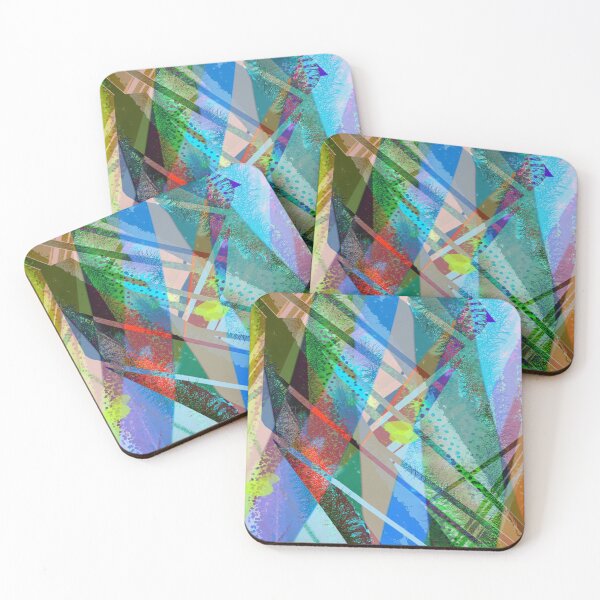 Item preview, Dynamic Textured Geometric Abstraction Blue Green designed and sold by Claws With Paws.