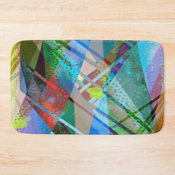 Item preview, Dynamic Textured Geometric Abstraction Blue Green designed and sold by Claws With Paws.
