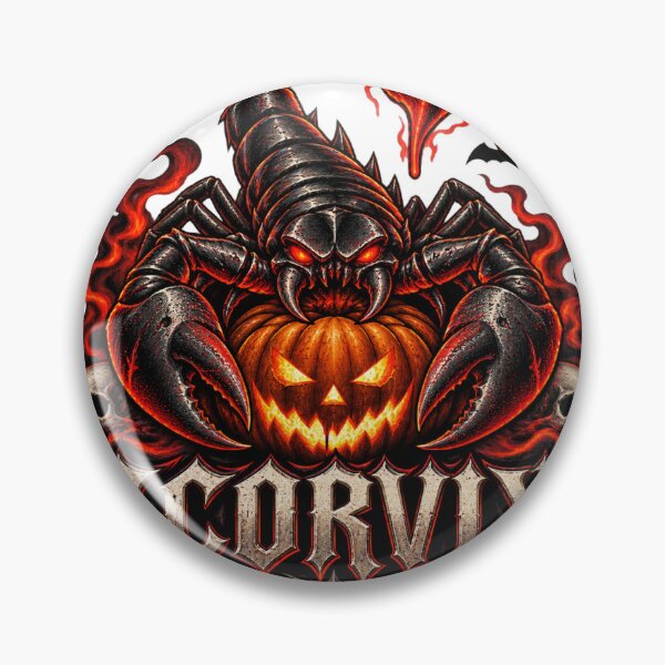 Item preview, SCORVIX Halloween Scorpion Pumpkin Emblem designed and sold by donndostudio.