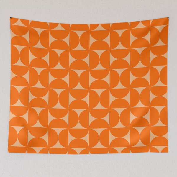 Item preview, Mid-Century Bauhaus Arches – Retro Semicircle Geometric Pattern | Orange designed and sold by Frohyou.