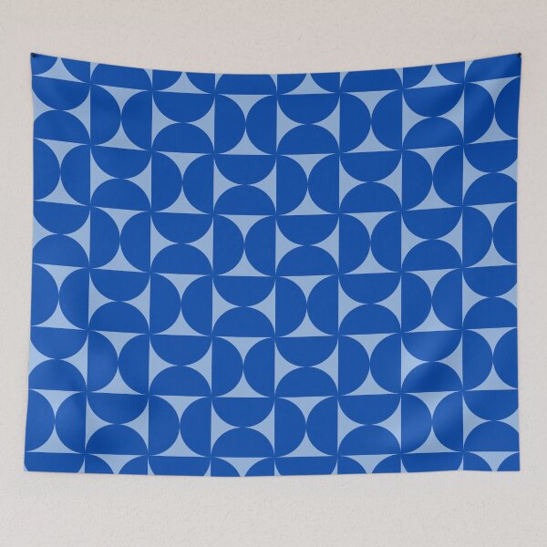 Item preview, Mid-Century Bauhaus Arches – Retro Semicircle Geometric Pattern | Blue designed and sold by Frohyou.