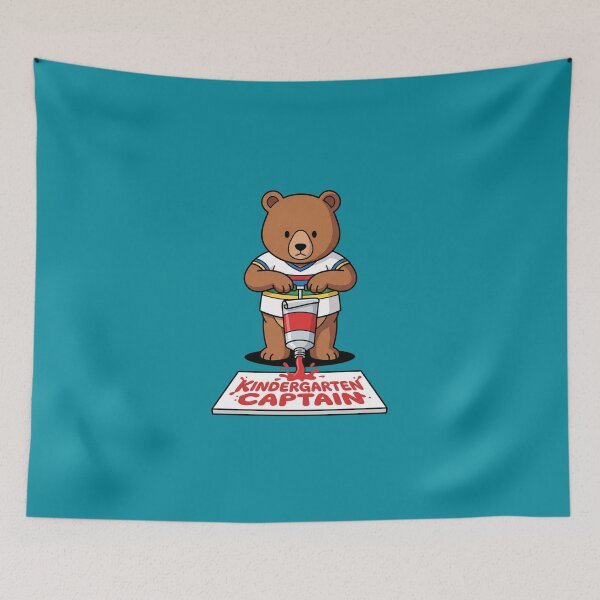 Item preview, Cute Teddy Bear Squeezing Red Paint Kindergarten Captain designed and sold by Rare By Hero.