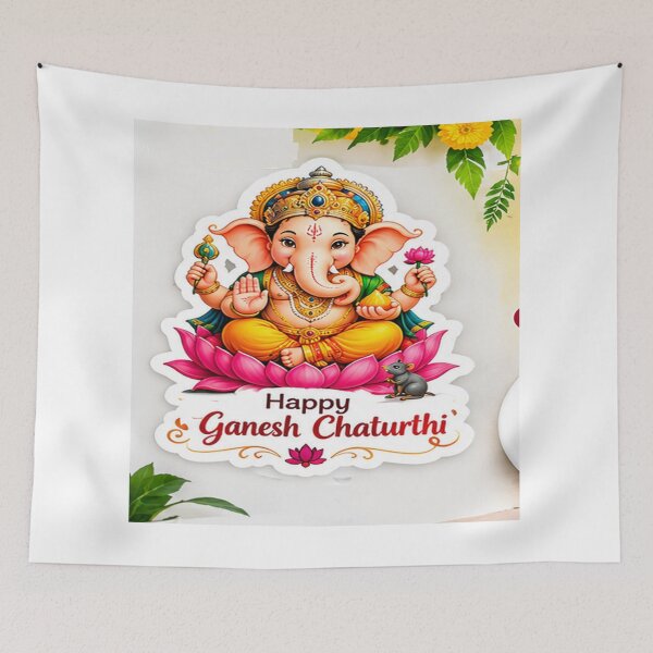 Item preview, Happy Ganesh Chaturthi 2026 Lord Ganesha Festival ll Cute Bal Ganesha Happy Ganesh Chaturthi Art ll Lord Ganesha Typography Ganesh Chaturthi Festival designed and sold by everyone cloth house.