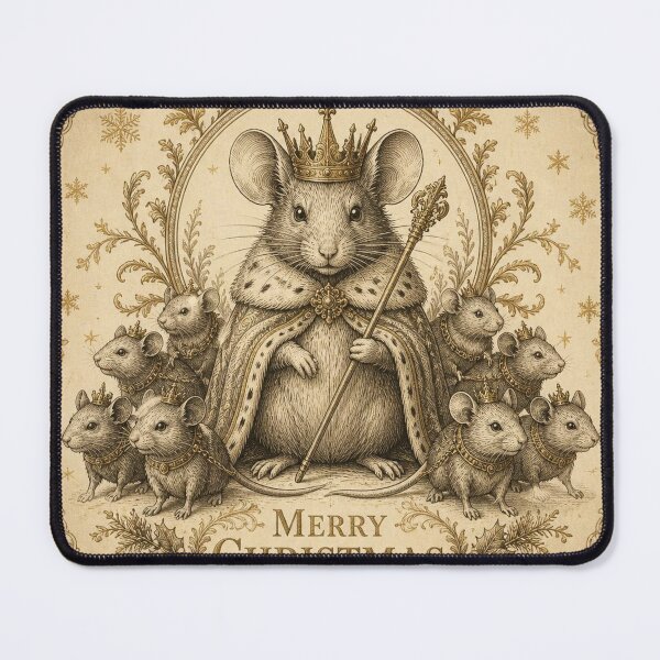 Item preview, Mouse King - Ivory Vintage Christmas Illustration designed and sold by SunnyDesign82.