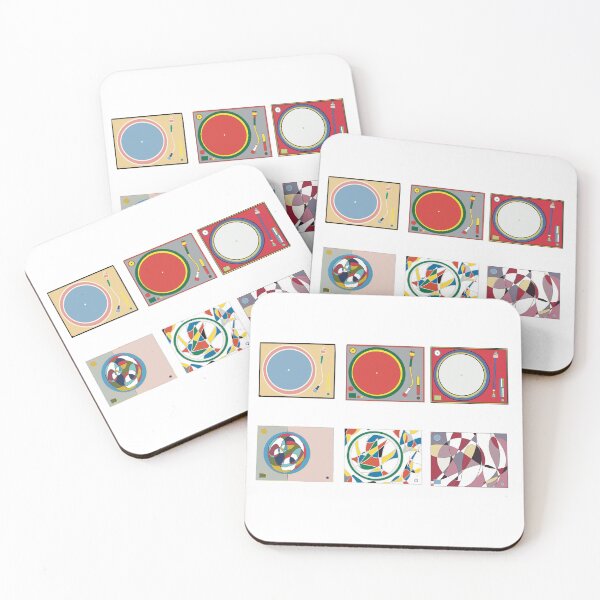 Item preview, Turntable Set of Six - Retro Vinyl Record Player Art designed and sold by iampaulmorris.