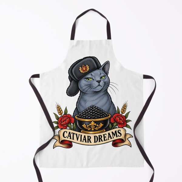 Item preview, Russian Blue Catviar Dreams Vintage Tattoo Art designed and sold by Old's Cool Cat Studio.