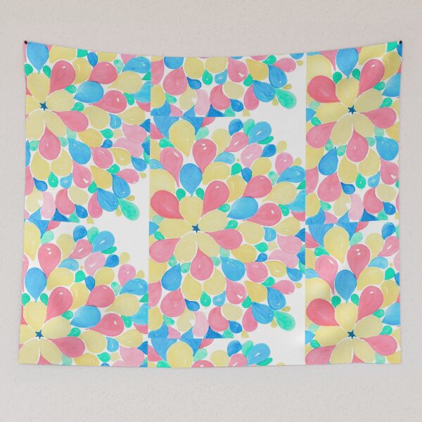Item preview, Pastel Pink Blue and Mint Floral Pattern designed and sold by ArithraStudio.