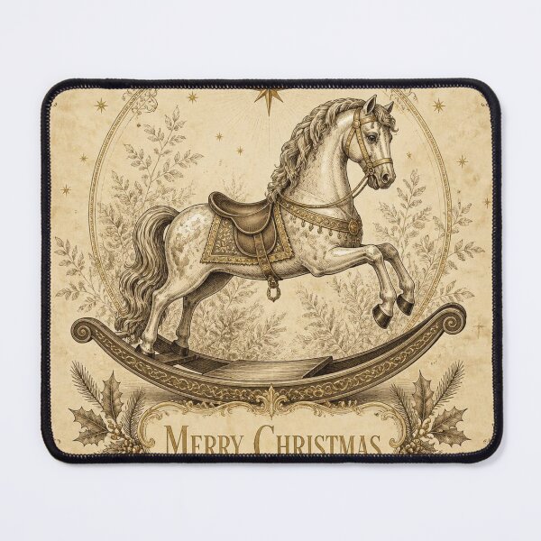 Item preview, Rocking Horse - Ivory Vintage Christmas Illustration designed and sold by SunnyDesign82.