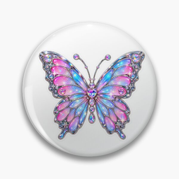 Item preview, Holographic Rhinestone Butterfly in Pink and Blue designed and sold by YourstickLume.