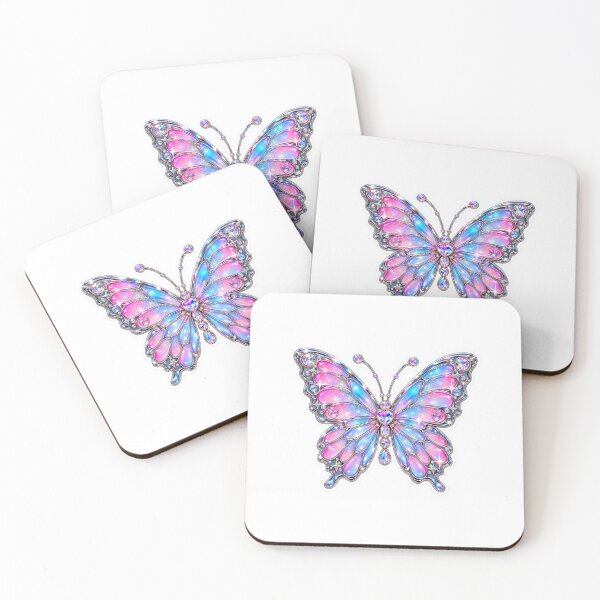 Item preview, Holographic Rhinestone Butterfly in Pink and Blue designed and sold by YourstickLume.