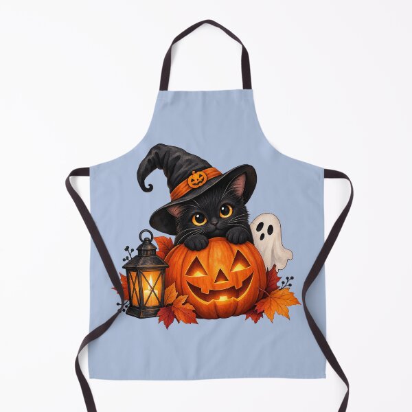 Item preview, Cute Halloween Pattern Black Cat Ghost Pumpkin Witch Bat Autumn Fabric designed and sold by MimiSabu.